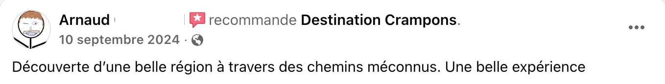 Avis client : "Découverte d'une belle région à travers des chemins méconnus. Une belle expérience"