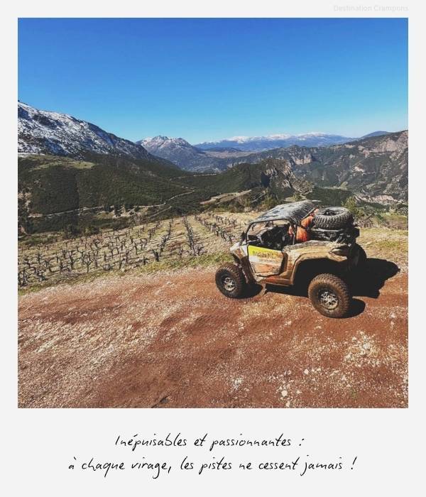 Polaroid voyage Péloponnèse : "Inépuisables et passionnantes : à chaque virage, les pistes ne cessent jamais !"